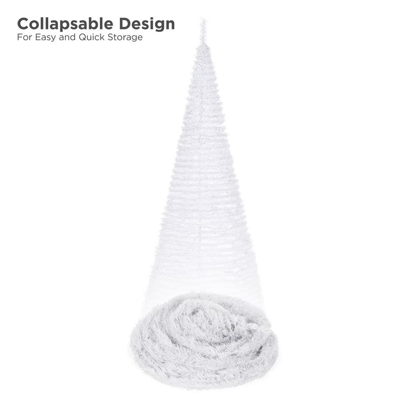 Best Choice Products 7.5ft Pre-Lit Pop-Up Artificial Christmas Tree Holiday Decoration w/ 450 White Lights, Stand