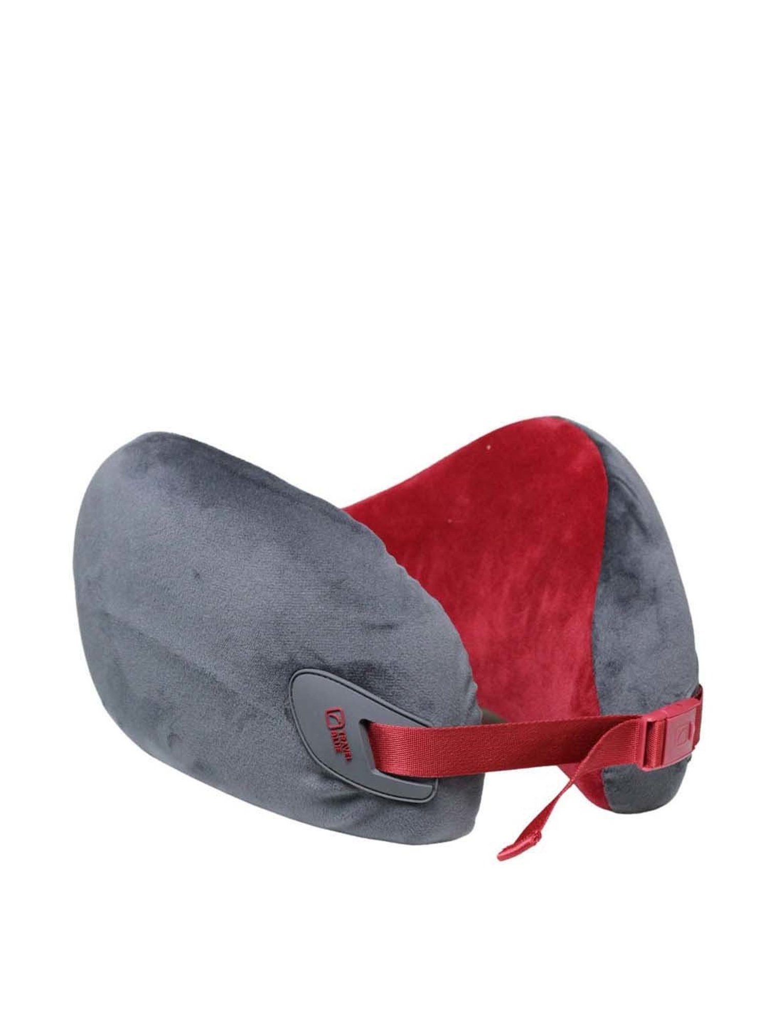 Travel Blue Grey & Red Memory Foam Neck Pillow
