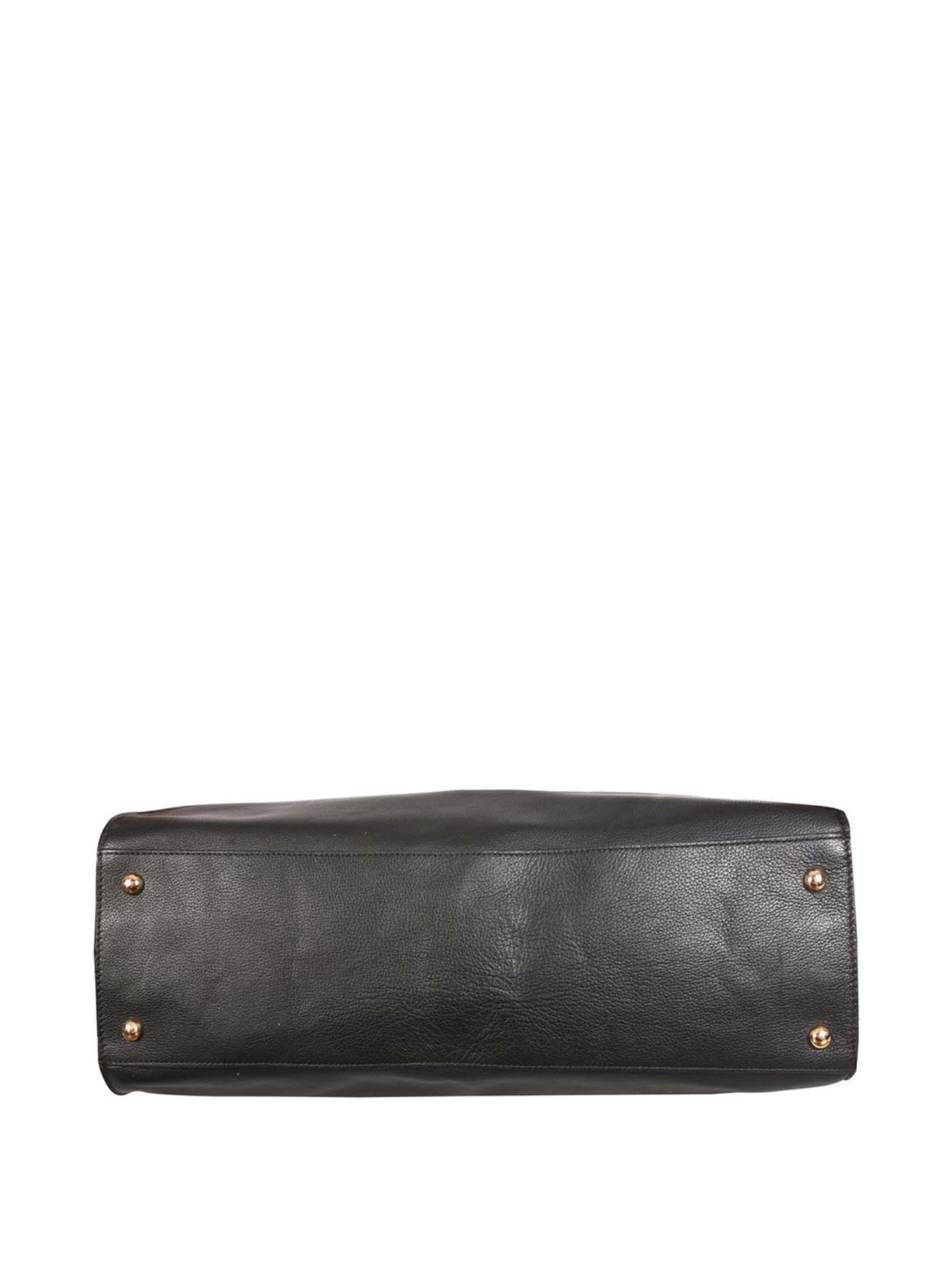 SASSORA Black Solid Medium Handbag