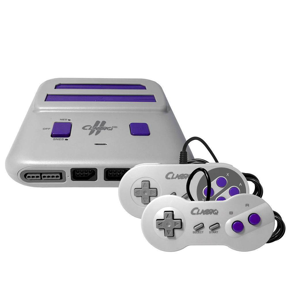 Old Skool Classic HD Twin Retro Console for NES and SNES Games - Grey