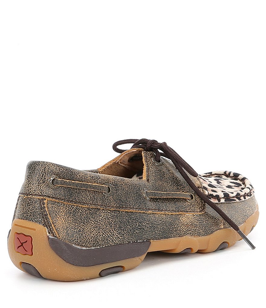Twisted X Women's Leopard Boat Driving Mocs
