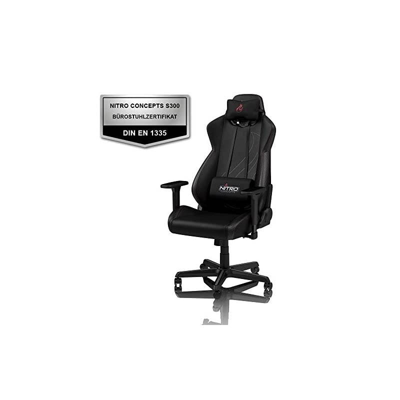 S300 EX Gaming Chair - Carbon Black - Office Chair - Ergonomic - PU Leather - Up to 300 lbs Users - 90&deg; to 135&deg; Reclinable - Adjustable Height & Armrests