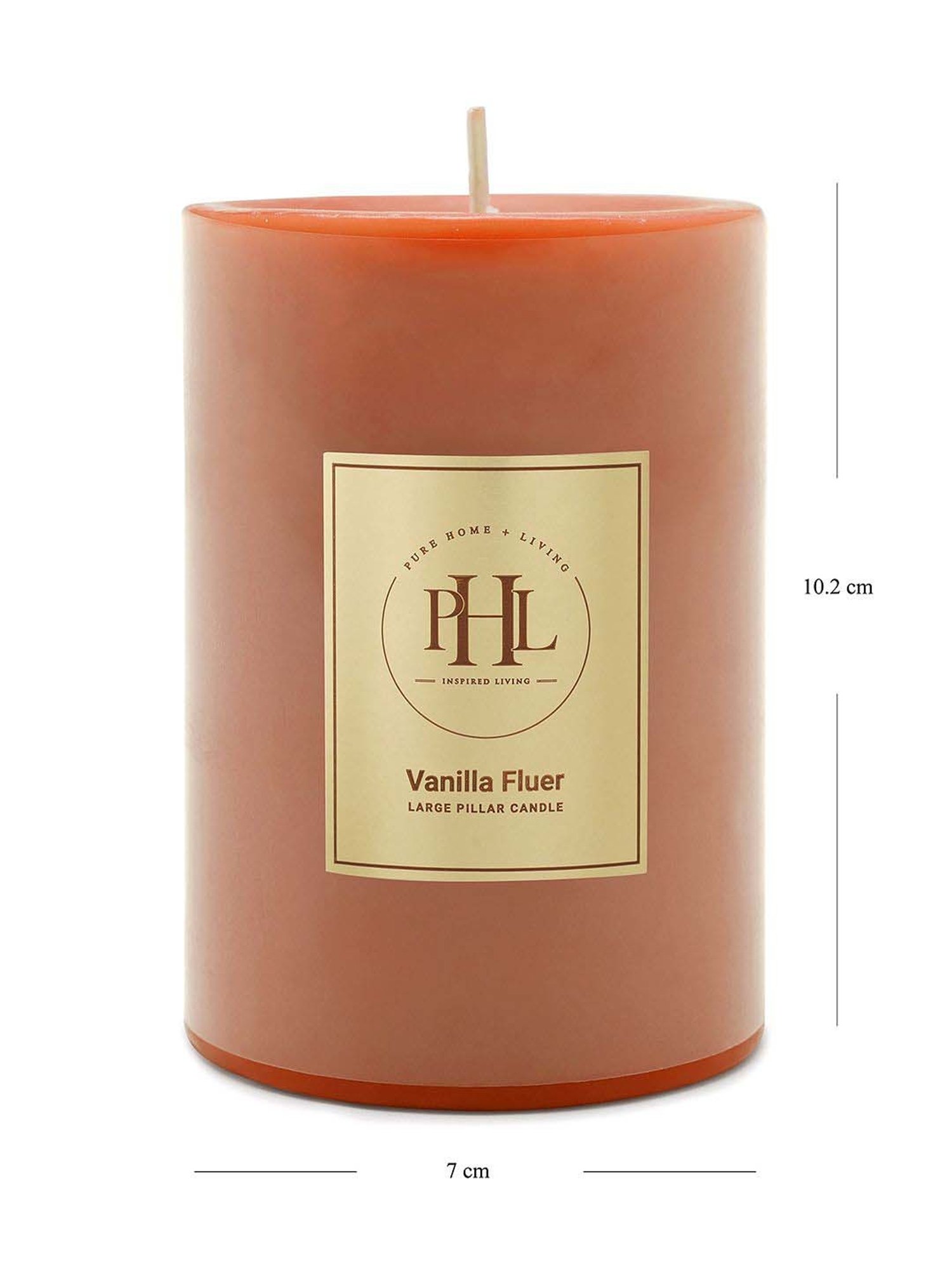 Pure Home and Living Orange Vanilla Fluer Large Pillar Candle