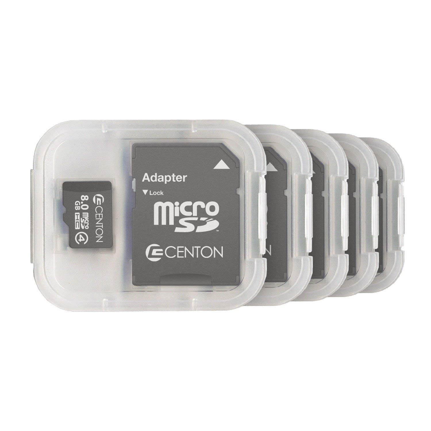 Centon Electronics S1-MSDHC4-8G5PK 8GB MP Essential Micro SDHC Card-Class 4, Pack of 5