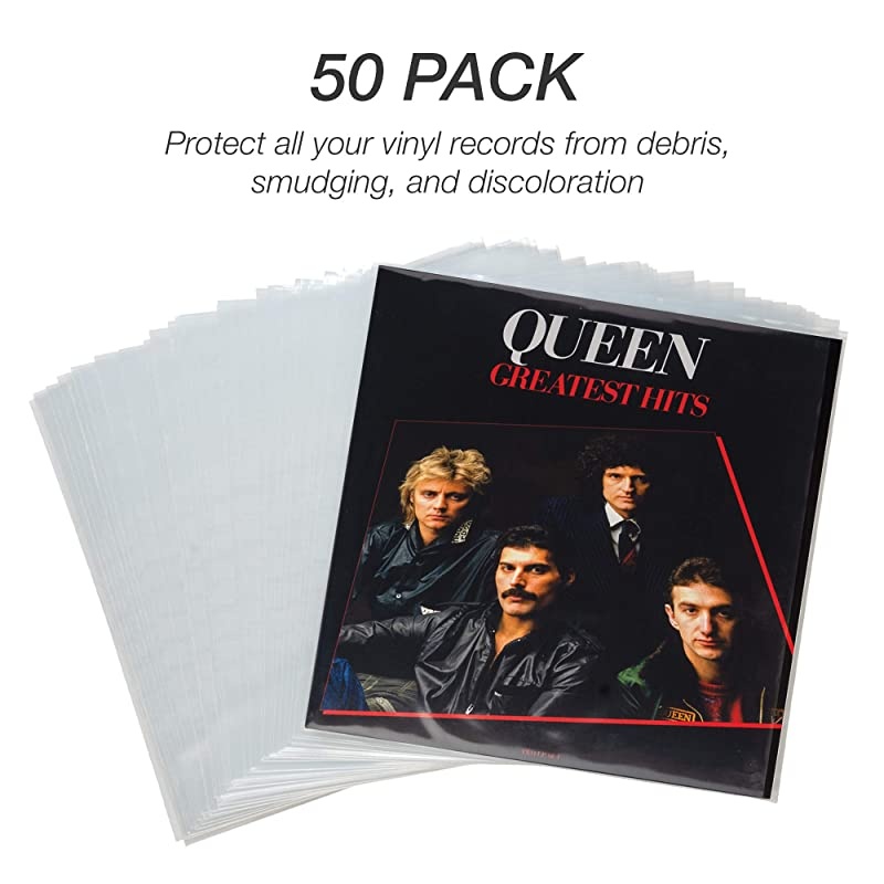 50 Pack Vinyl Record Storage Clear Outer Plastic Sleeves for Your Vinyl Records Collection 1275 x 125 3 Mil Clear Polyethylene Vinyl Sleeves
