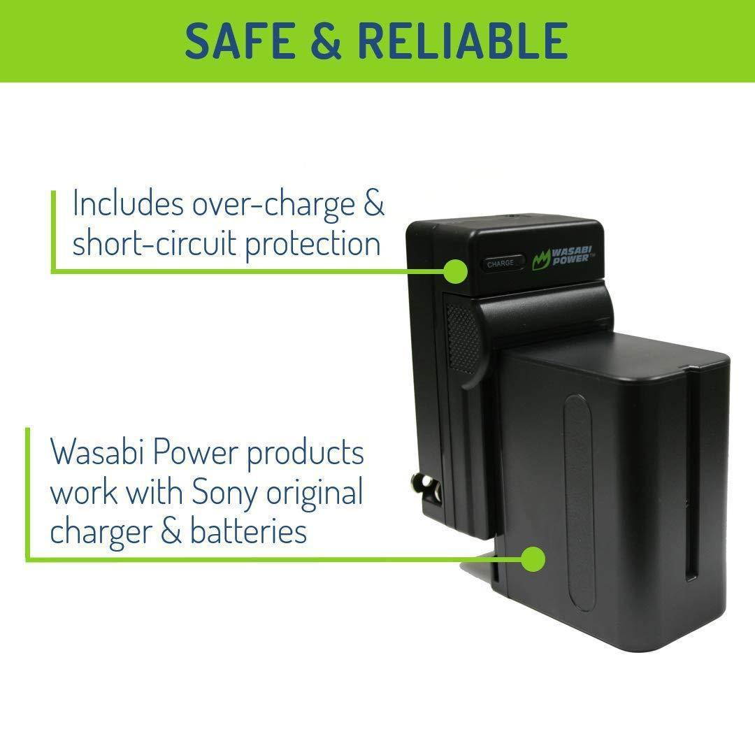 Wasabi Power Battery (2-Pack) and Charger for Sony NP-F975, NP-F970, NP-F960, NP-F950