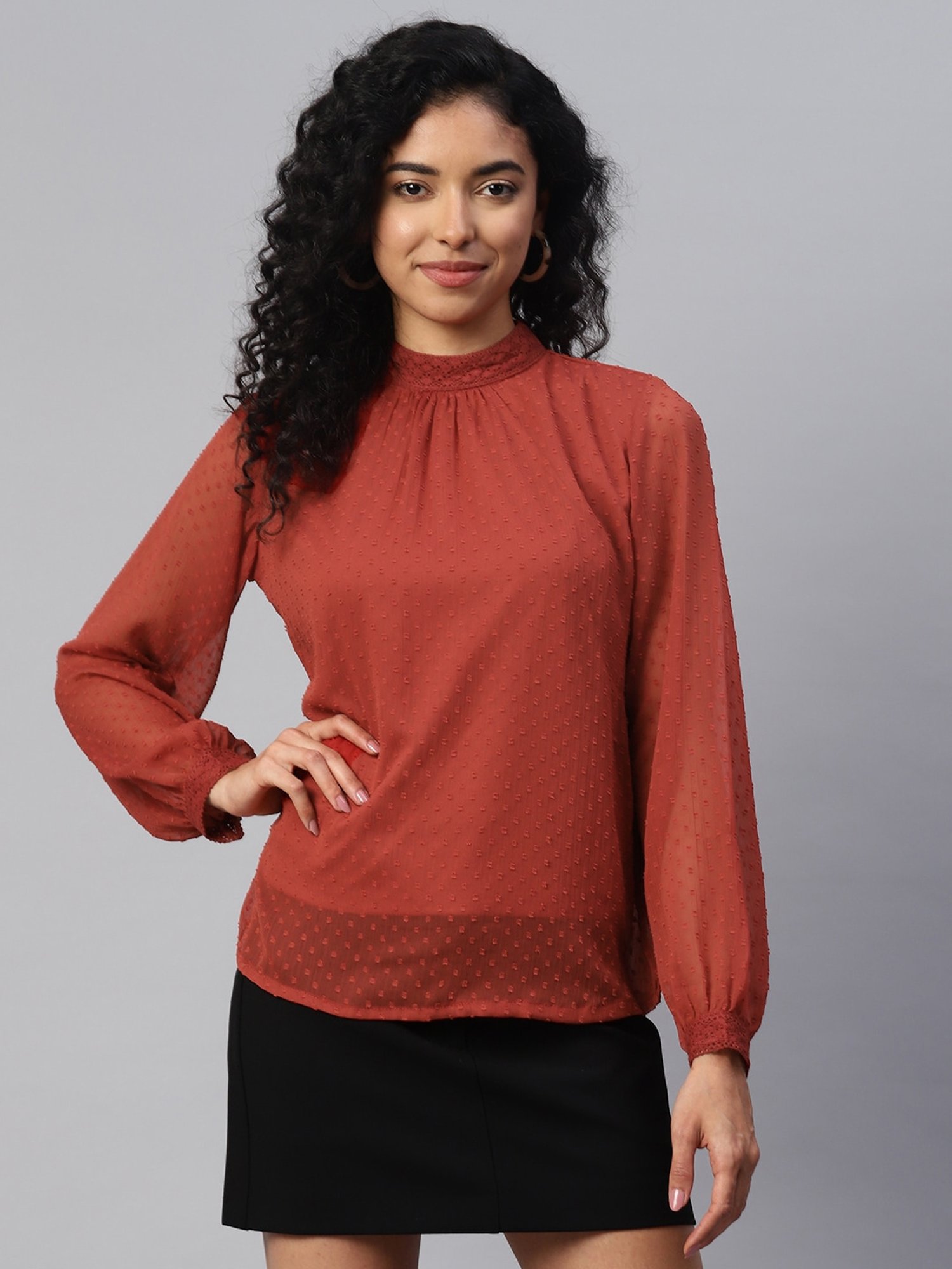 Melon by PlusS Rust Regular Fit Top