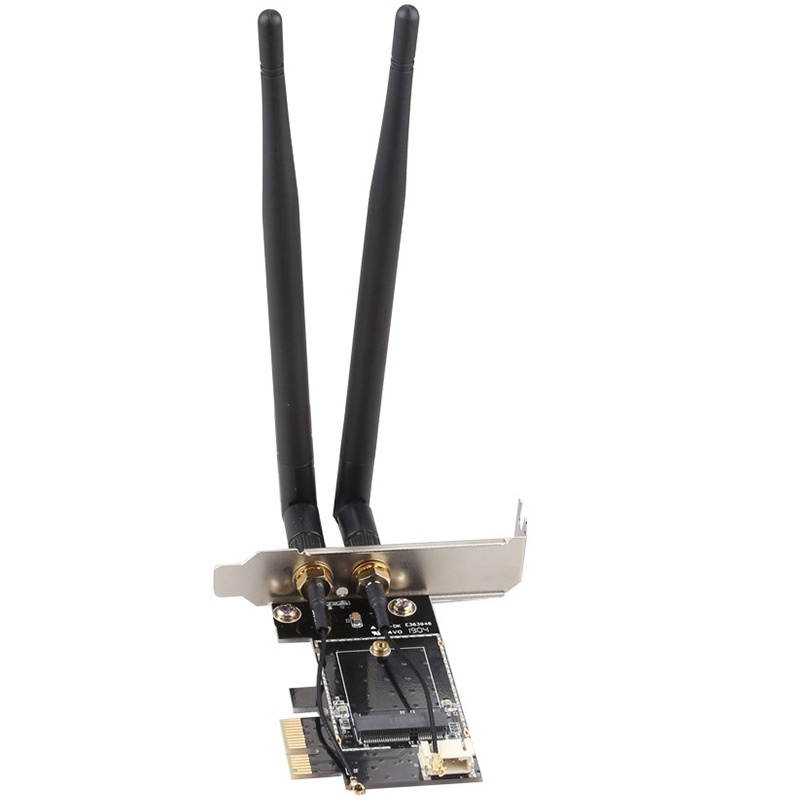 PCI-E X1 to M.2 NGFF E-Key WiFi Wireless Network Adapter Converter Card with Bluetooth for Desktop PC