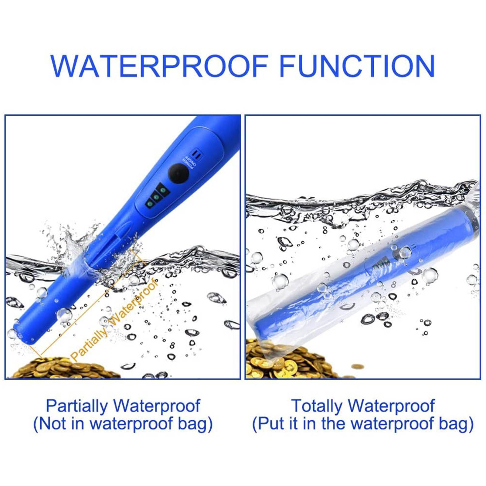 Handheld Needle Metal Detector Waterproof High Sensitivity Treasure Hunter