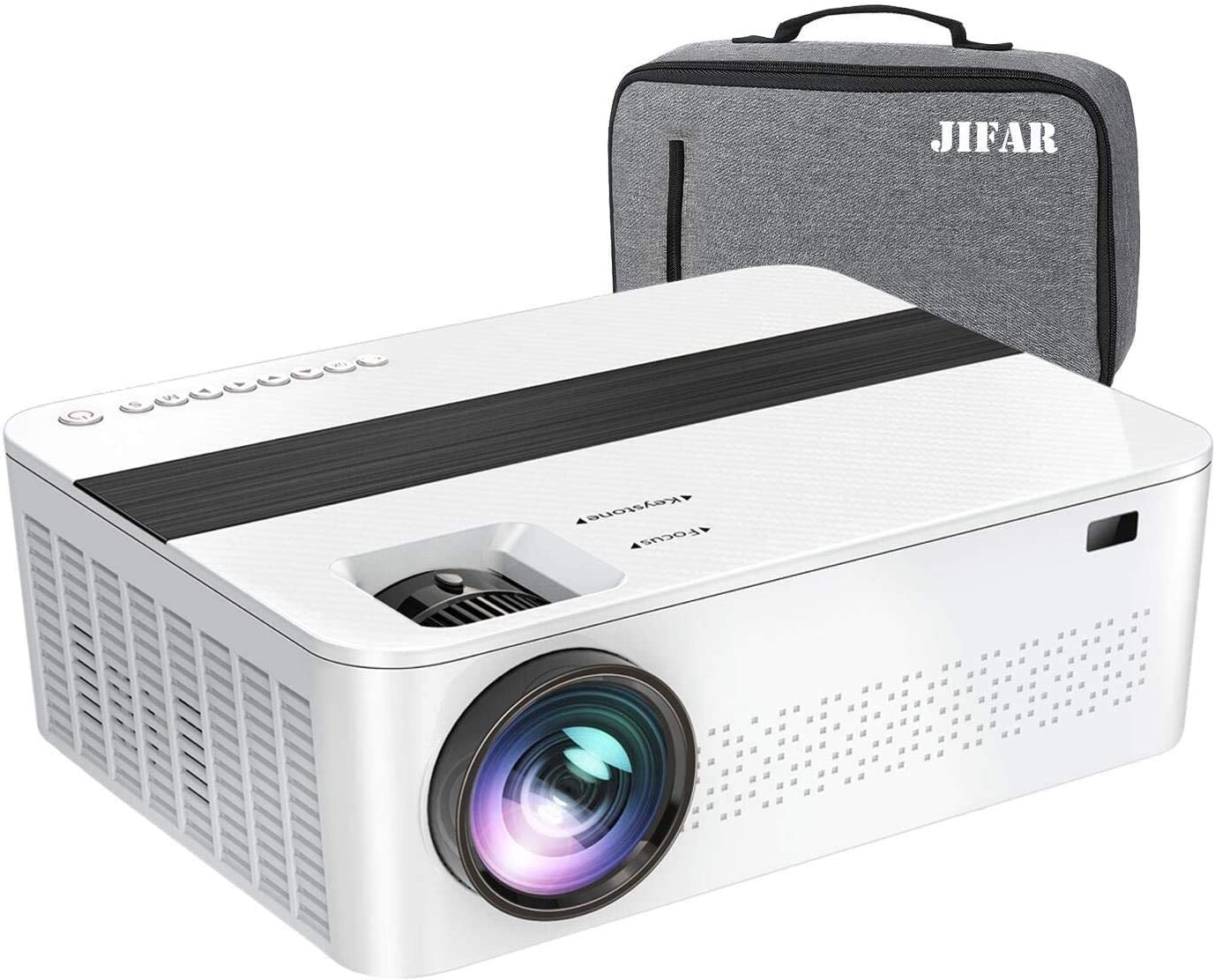 Native 1080p Projector,7300 Lumens Projector for Outdoor Movies with 400"Display,Support 4K Dolby & Zoom,100000 hrs Life,Indoor & Outdoor Projector Compatible with TV Stick,HDMI,VGA.USB,Smartphone,PC