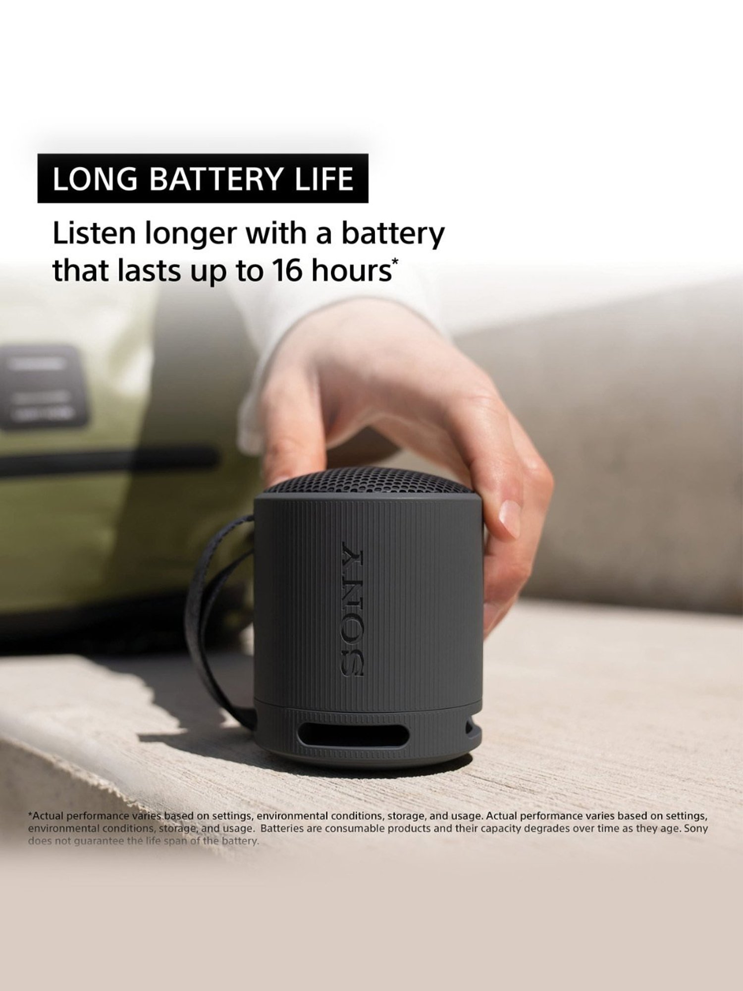 Sony SRS-XB100 Wireless Bluetooth Portable Travel Speaker with IP67 Waterproof & Dustproof (Blue)