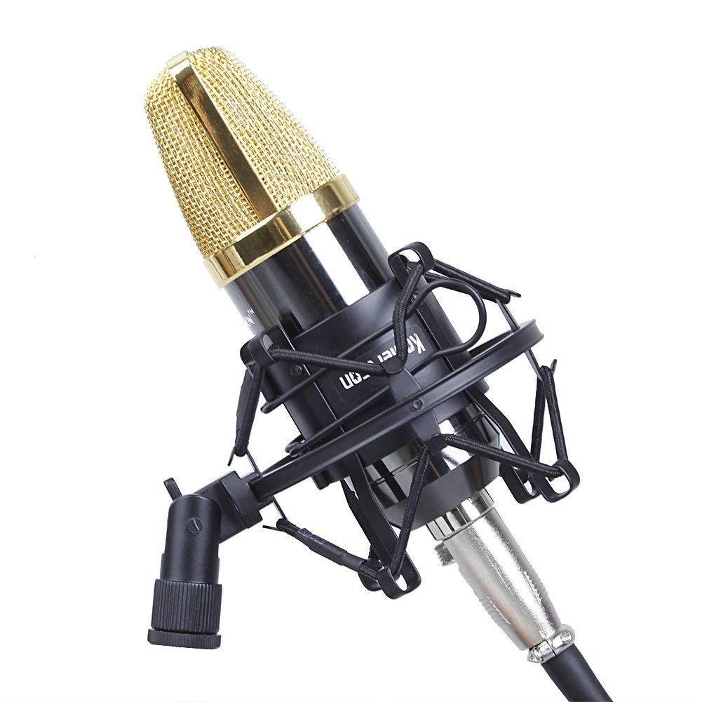 Koolertron Universal 50MM Microphone Shock Mount For 48MM-54mm Diameter Condenser Mic (Black)
