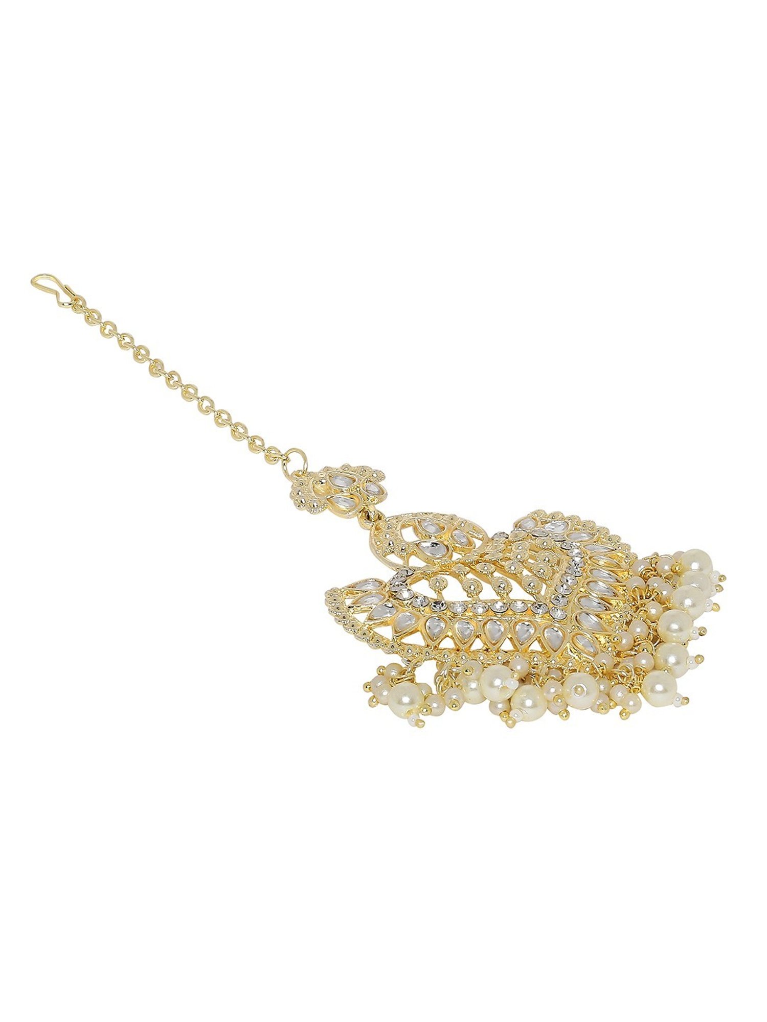 Oomph Gold Jadau Kundan Large Maang Tikka