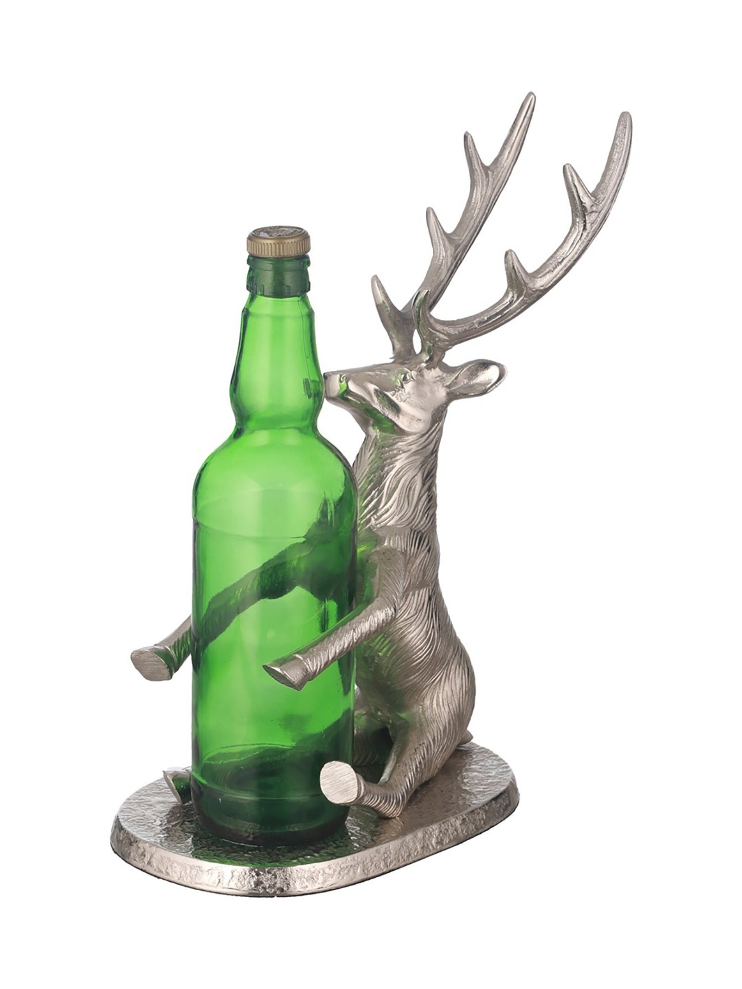 Trovea's Deer Design Silver Bottle Rack