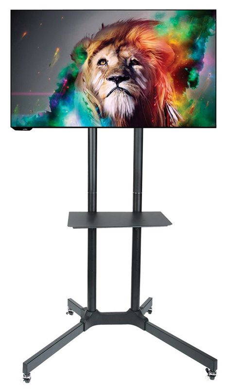 Husky Mounts Mobile TV Stand Heavy Duty Universal Rolling TV Cart Fits Most 32" &ndash; 70" Inch LED LCD TVs with Shelf and Mount