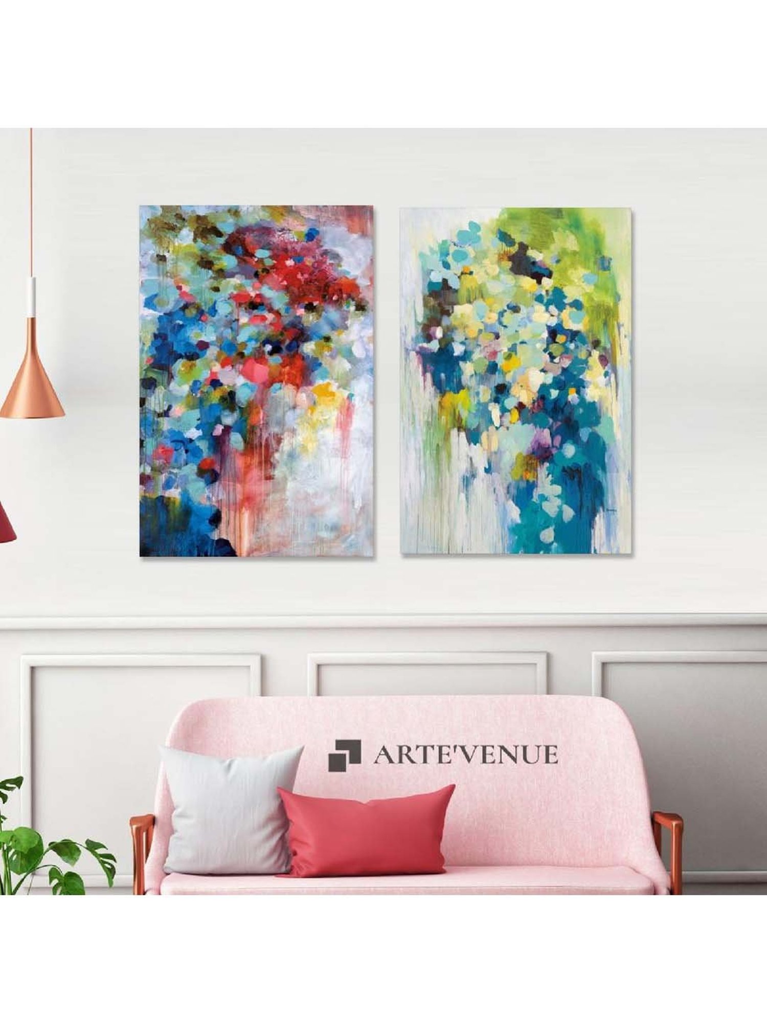 ARTE'VENUE Summer Symphony Multicolor Canvas Wall Arts - Set of 2 (10 X 15 inch Each)