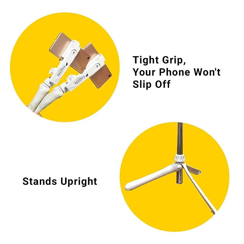 Selfie Stick Tripod with Detachable Wireless Remote Shutter for iPhone & Android: 360&deg; Rotating Phone Holder, Extendable Stick & Reversible Pin, Perfect for TikTok