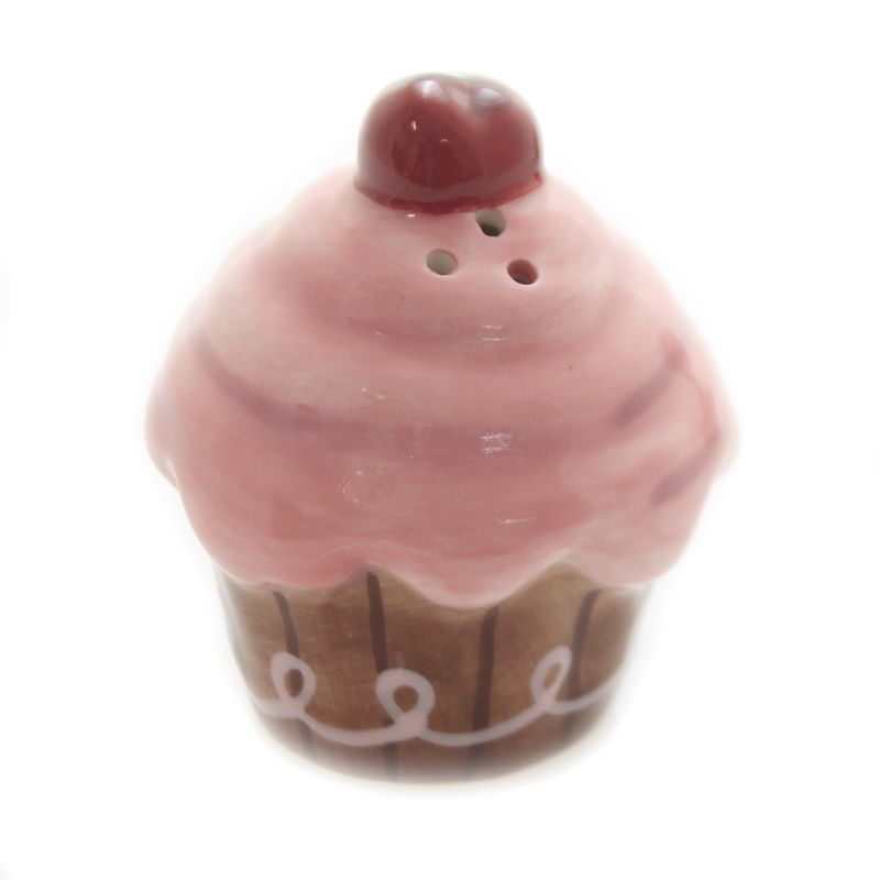 Tabletop 2.5" Cupcake Salt/Pepper Icing Cherry Party Cosmos Gifts Corp.  -  Salt And Pepper Shaker Sets
