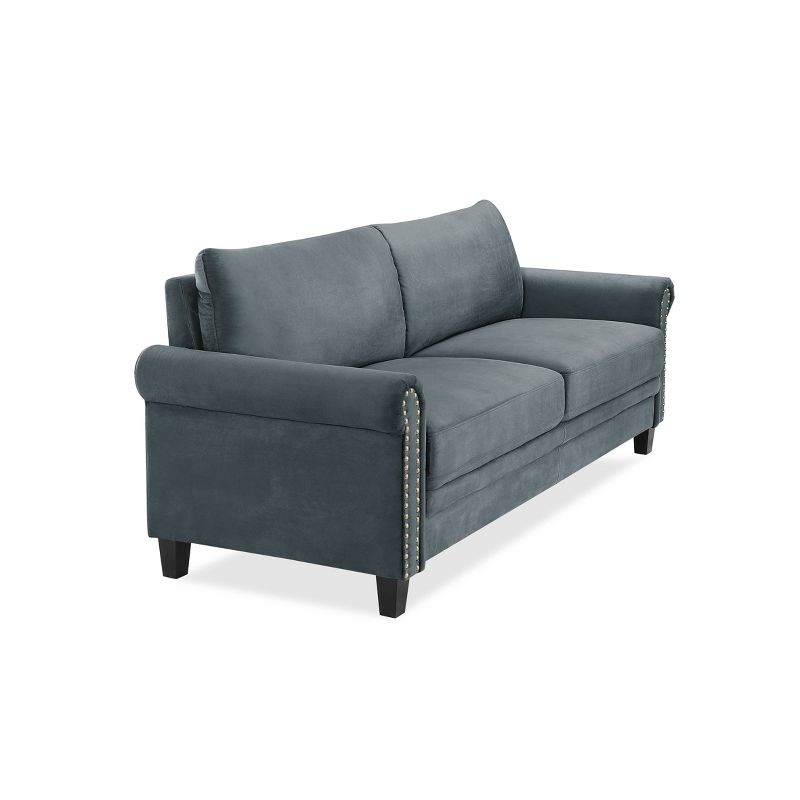 Ashley Microfiber Upholstery Sofa with Nailhead Trimming Dark Gray - Lifestyle Solutions
