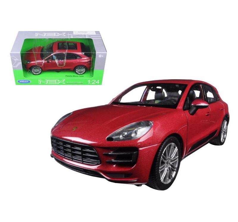 Porsche Macan Turbo Red 1/24 Diecast Model Car by Welly