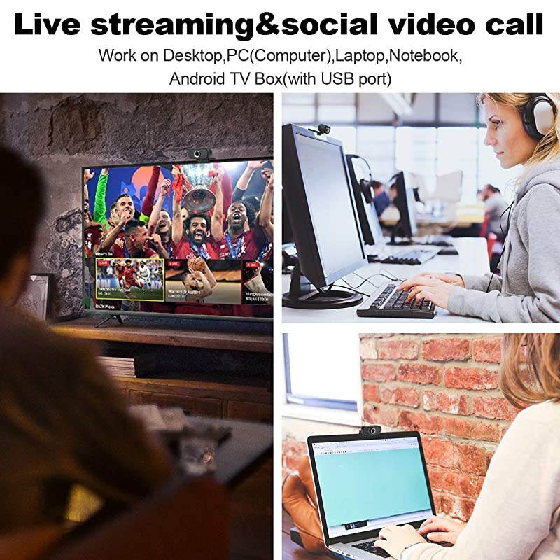 HD Webcam 1080P, USB Webcam Plug and Play Web Cam for Live Streaming,Web Camera for Computer PC Laptop Desktop,110 Degree Wide Angle Webcam with Microphone for Video Calling Recording Gaming