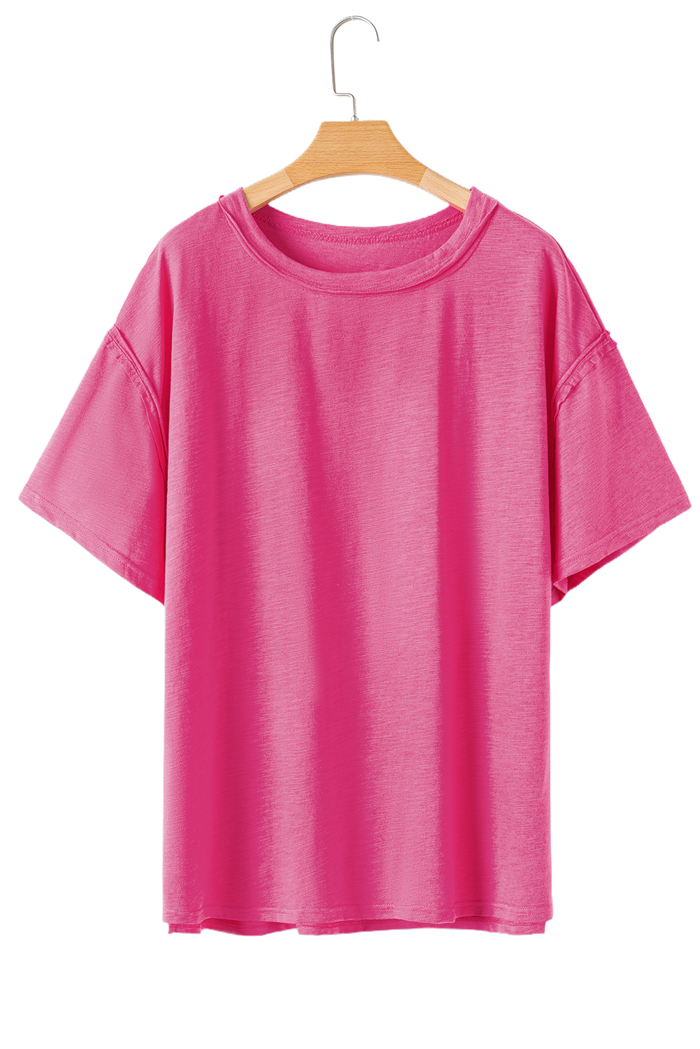 Rose Leopard Print V Neck Plus Size Tee