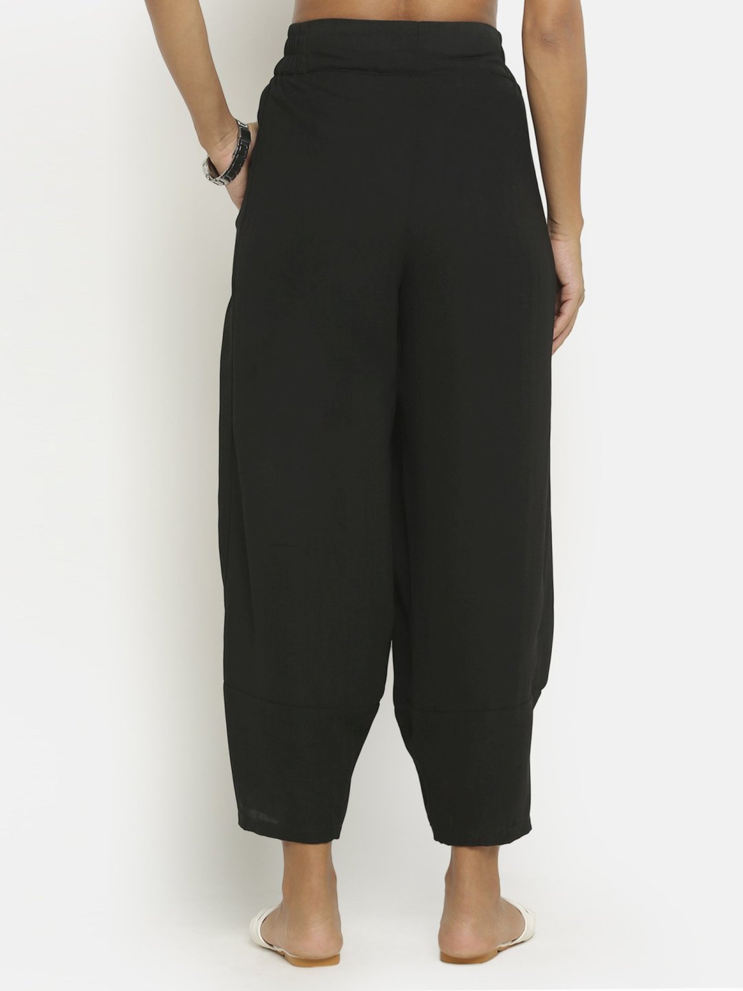 Office & You Black Mid Rise Harem Pants