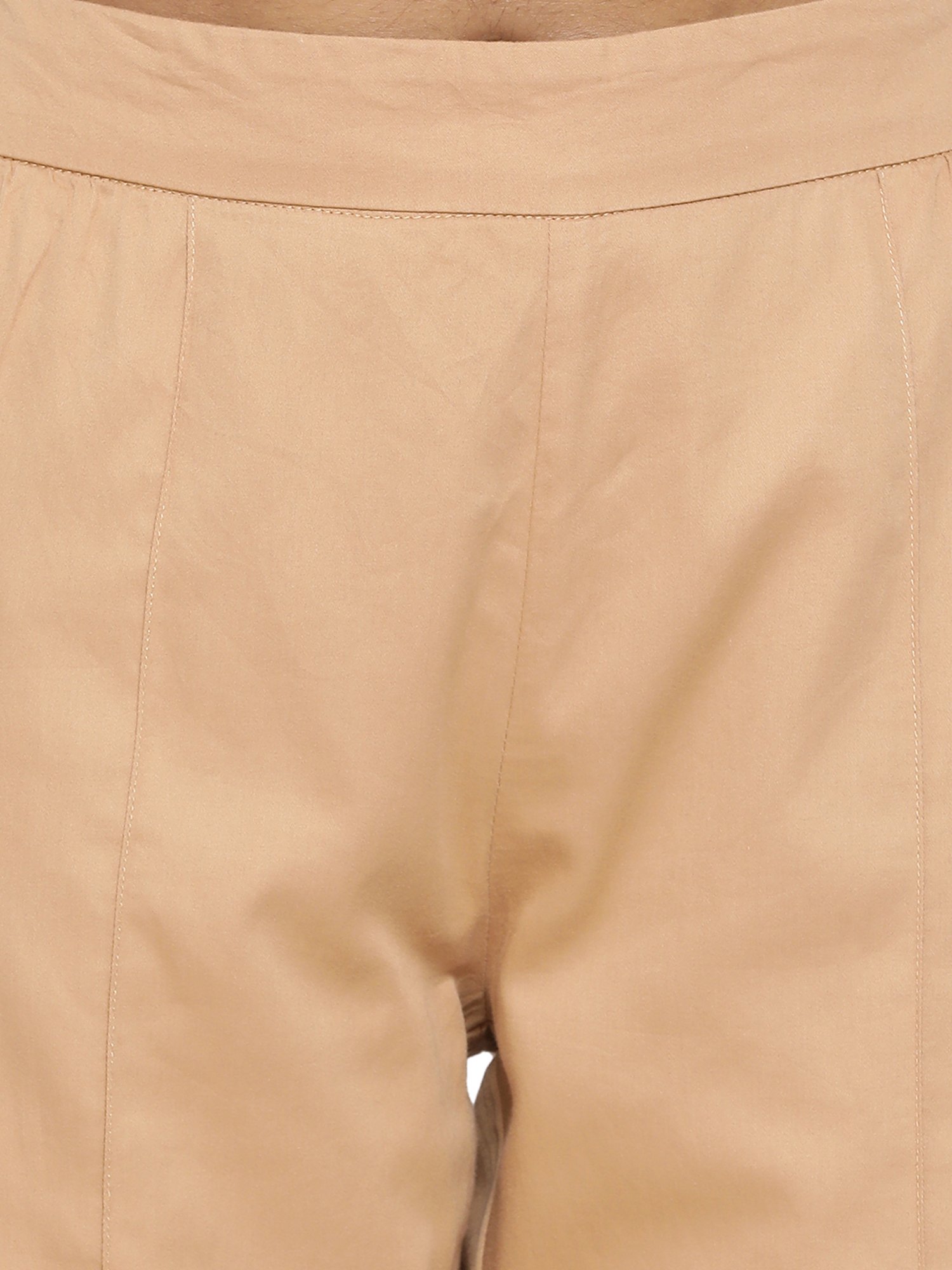 Rooted Beige Cotton Trousers