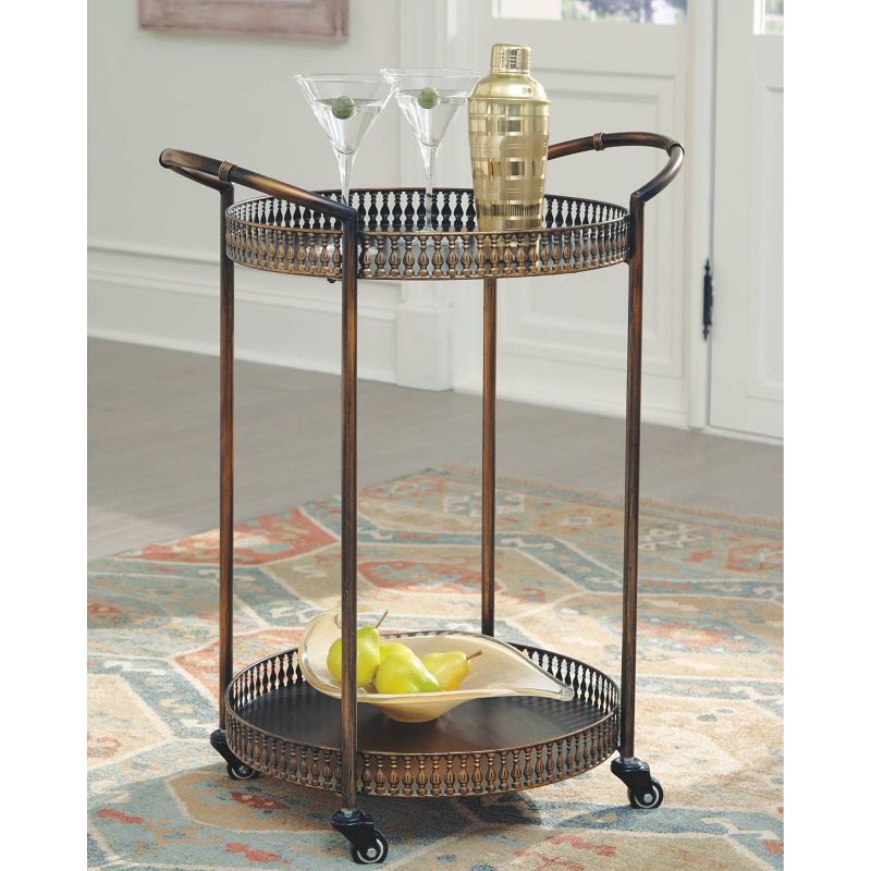 Flash Furniture Castleberry Rustic Wood Grain and Iron Kitchen Serving and Bar Cart