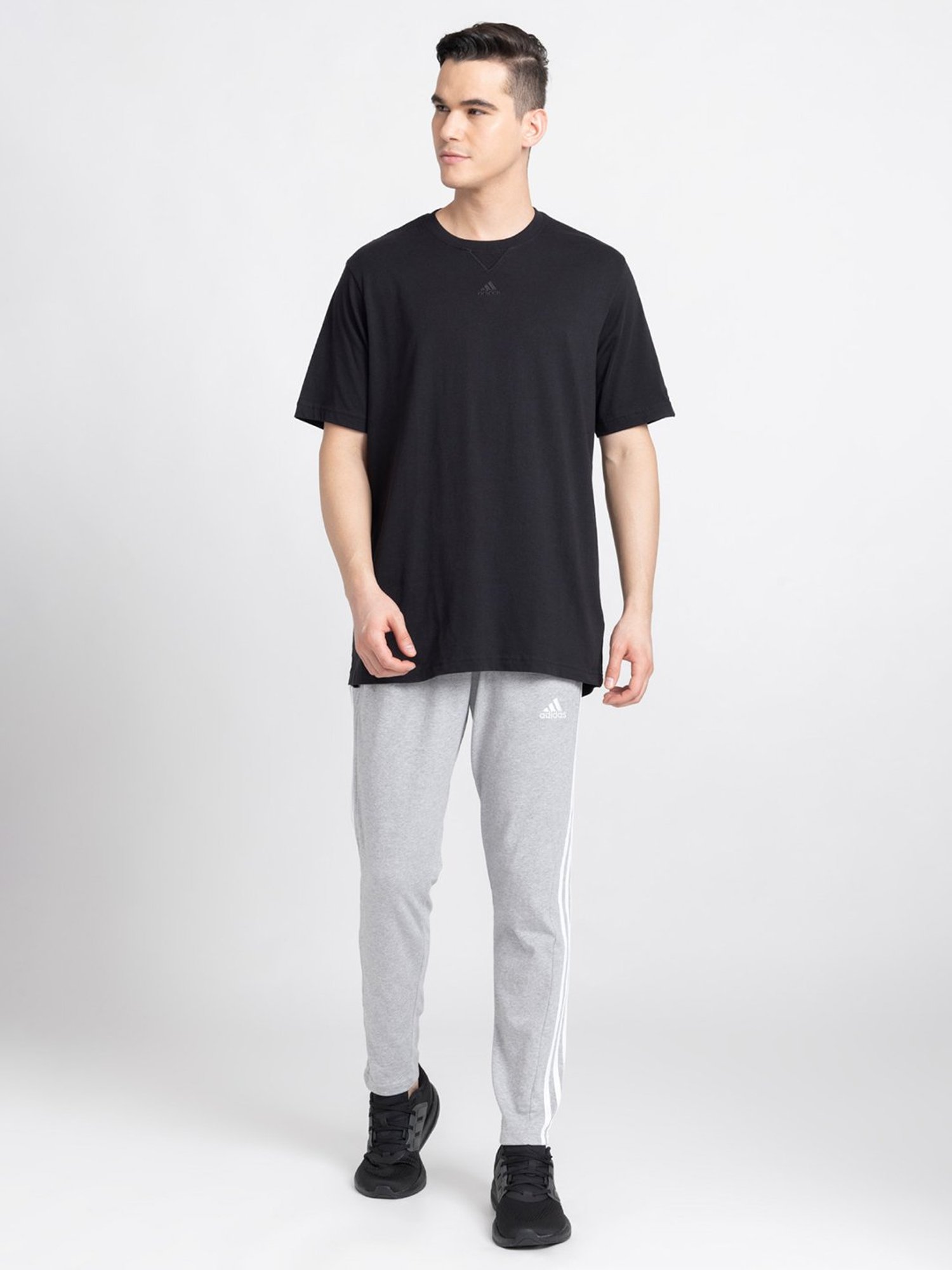 adidas ALL SZN Black Loose Fit Cotton Crew T-Shirt