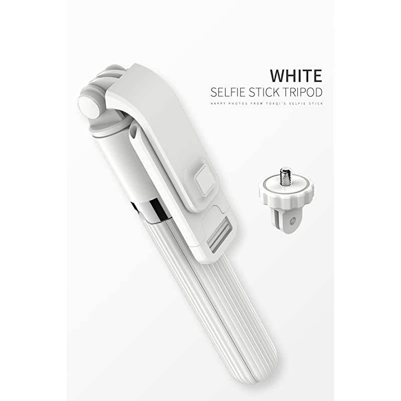 Stick Tripod, Bluetooth Wireless Remote Control Shutter 32 Inch Extendable Tripod Stand Compatible with iPhone & Android Phone, Portable Heavy Duty Lightweight Aluminum Compact Design