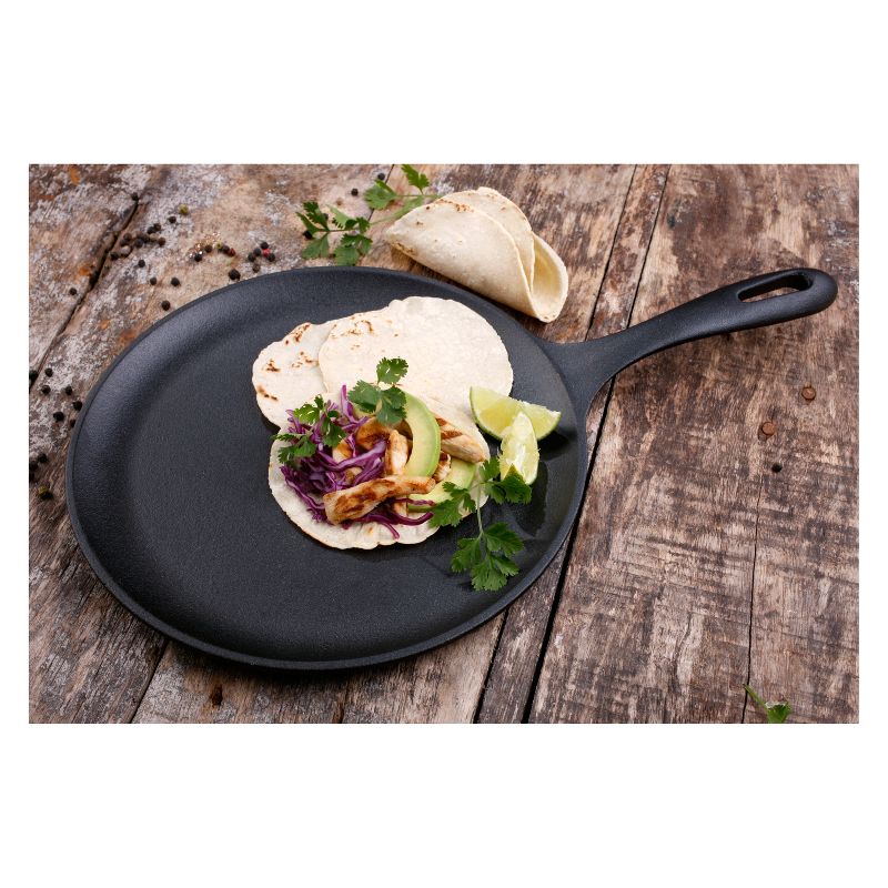 Victoria Preseasoned Cast Iron Griddle/Round Comal - 10.5"