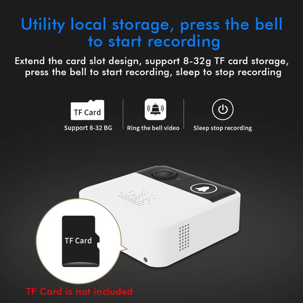 Intelligent Visual Doorbell Wifi Remote Intercom Home Security Multifunction Home Use