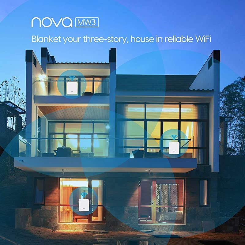 Whole Home Mesh WiFi System Dual Band AC1200 Router Replacement for SmartHomeWorks with  Alexa for 4500 sqft 5+ Room Coverage MW3 3PK