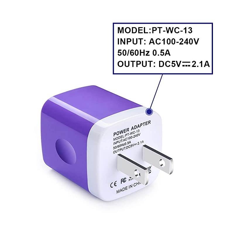 Charger Plug Wall Charger Charging Block 5Pack 21A5V Portable Power Cube Charger Adapter Compatible with iPhone 1111 Pro MaxXs MaxXsXRX876S6 Plus Samsung LG Moto Android Phone