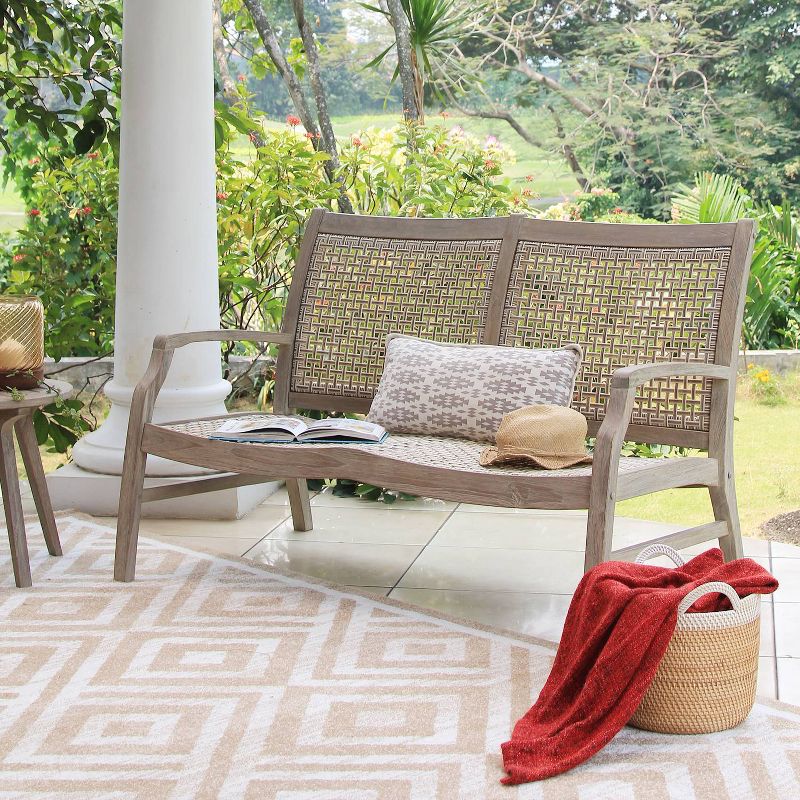 Teak Zuma Patio Loveseat Gray - Cambridge Casual