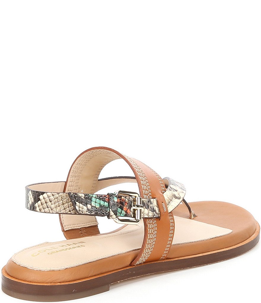 Cole Haan Anica Snake Print Leather Thong Sandals