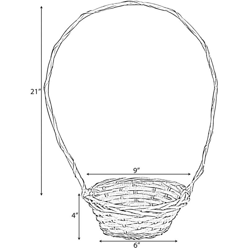 Vintiquewise Willow Brown Round Shaped Basket with High Handle