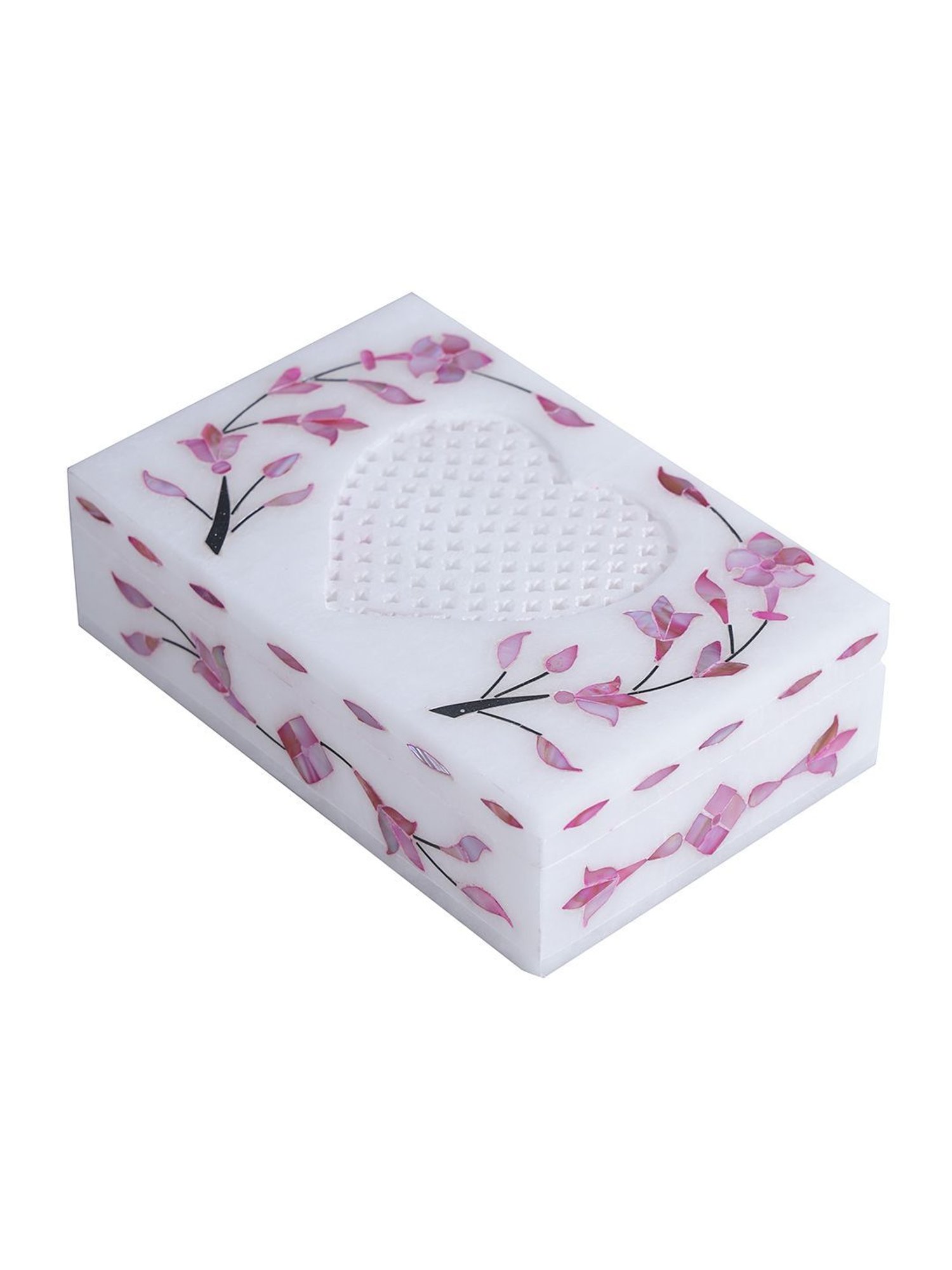 Aapno Rajasthan Pink & White Marble Jewellery Box