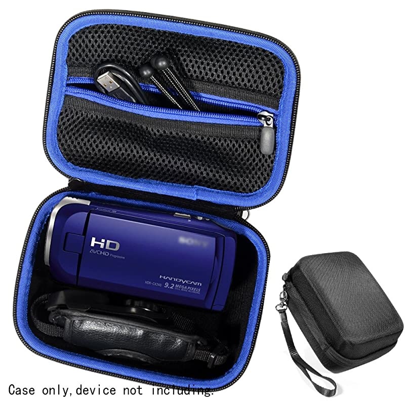 Camcorder Case for Sony HD Video Recording HDRCX405, HDRCX440 Handycam; Canon VIXIA HF R800, Panasonic HC-V180K and Kimire HD Recorder, Professional Hard Case with SD, Memory Card Pockets,