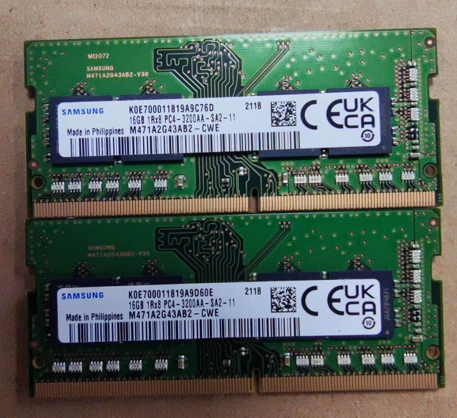 Samsung 16GB M471A2G43AB2-CWE DDR4 1Rx8 PC4-3200AA-SA2-11 SODIMM Laptop Memory Ram