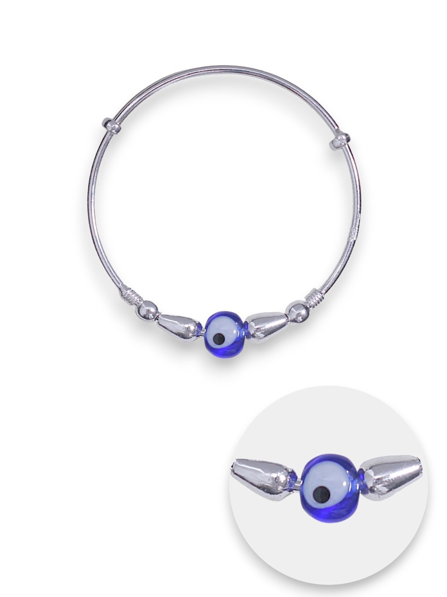 Taraash 925 Sterling Silver Evil Eye Nazariya Bangle for Kids
