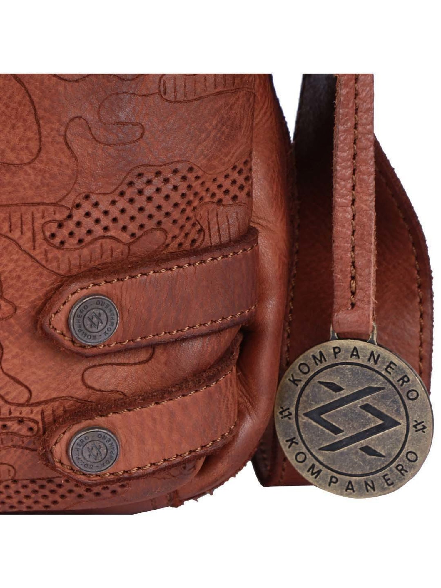 HiLEDER Brown Textured Small Leather 12 inch Cross Body Bag