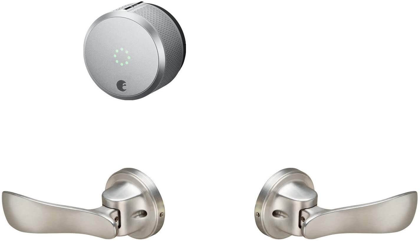 August Smart Lock Pro + Connect Wi-Fi Bridge, 3rd gen - Dark Gray, Works with Alexa, HomeKit & Zwave, Now with Smart Keypad for Secure Code Entry
