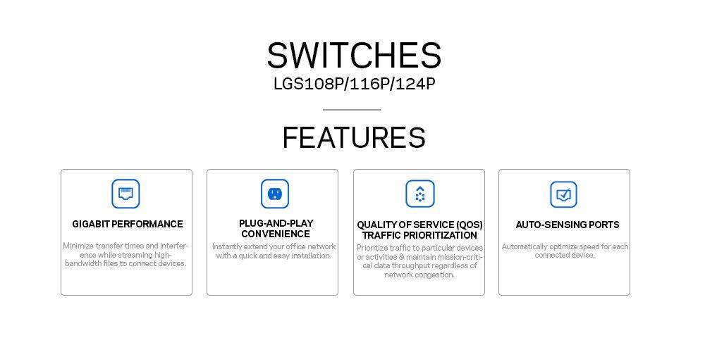 Linksys Business 16-Port Network Switch (Unmanaged Gigabit Ethernet Switch/16-Port 8 Port PoE+ Switch)