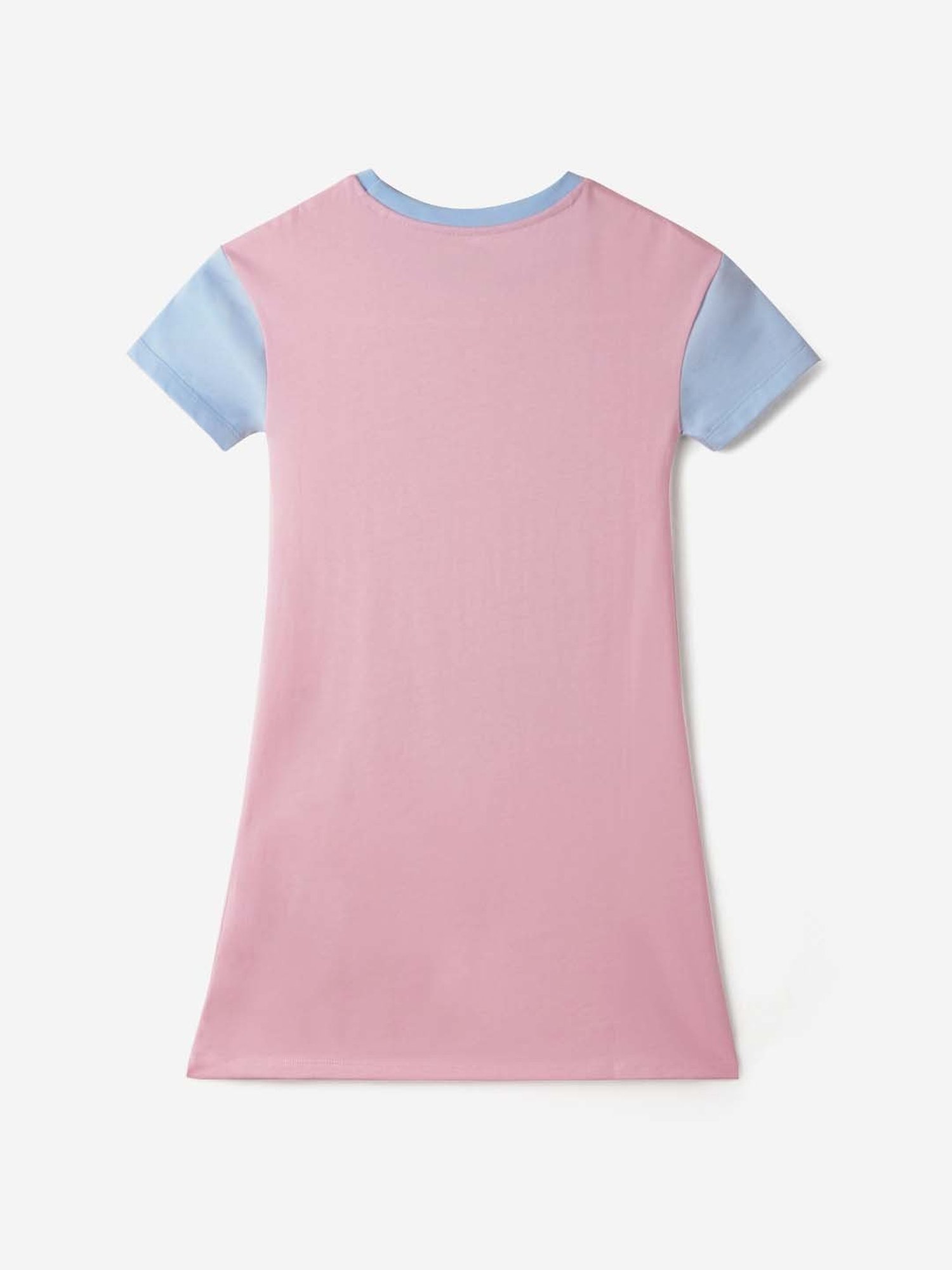 The Souled Store Kids Pink & Blue Cotton Printed Dress