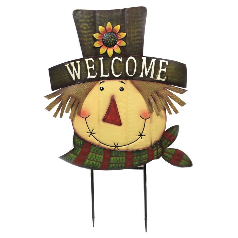 Home & Garden 29.0" Welcome Scarecrow Stake Harvest Fall Halloween Direct Designs International  -  Decorative Garden Stakes