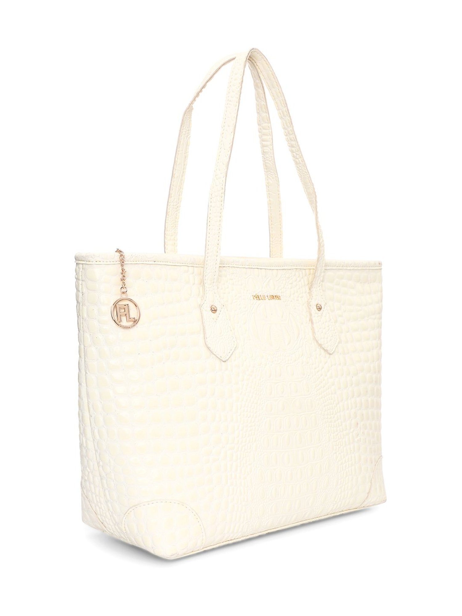 PELLE LUXUR Off White Large Elisa Tote Bag