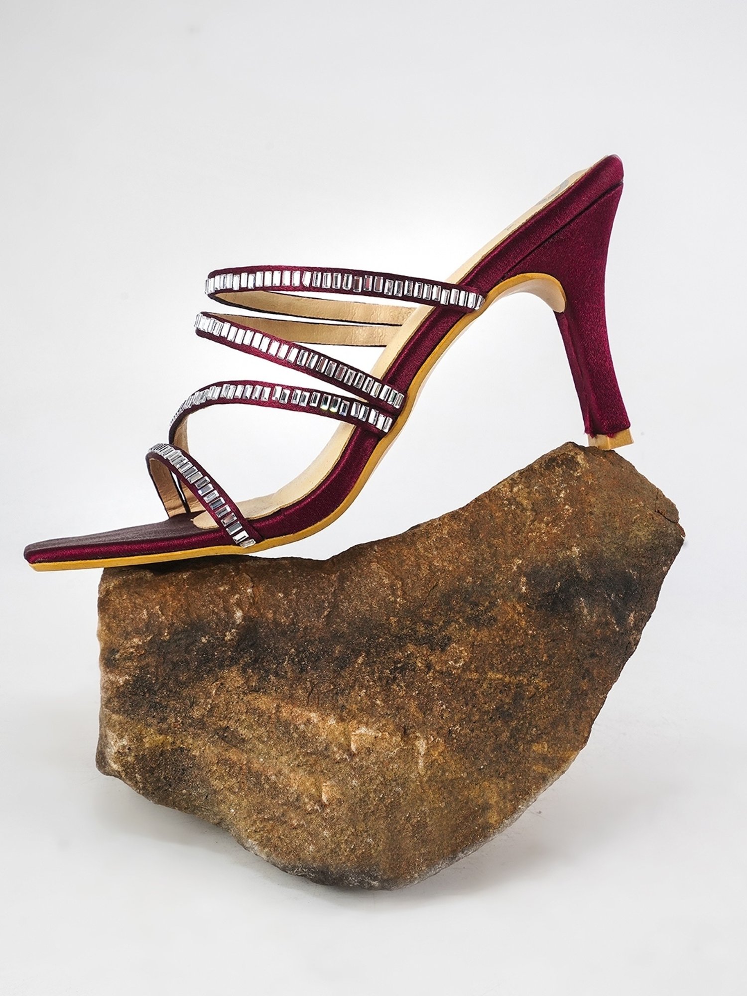 The White Pole Women's Maroon Casual Sandals