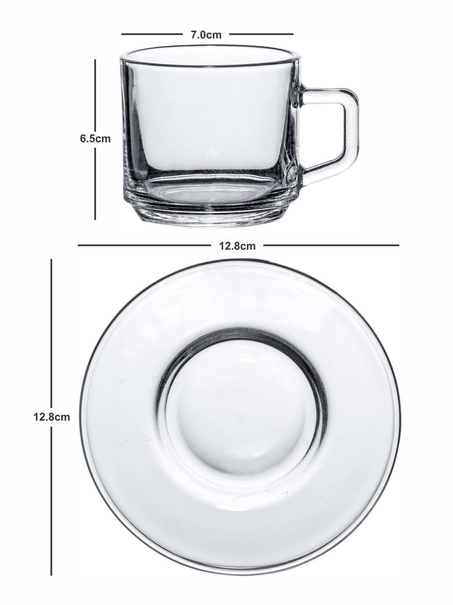Roxx Transparent Glass 12-Piece Cup & Saucer Set